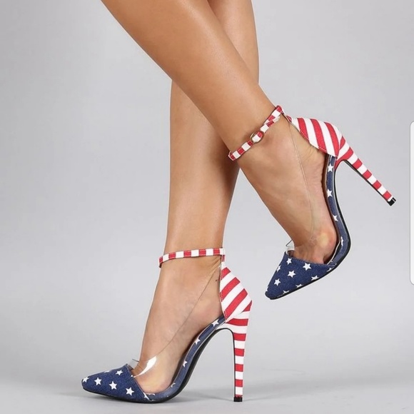 Lilliana Shoes | Red White Blue Heels 